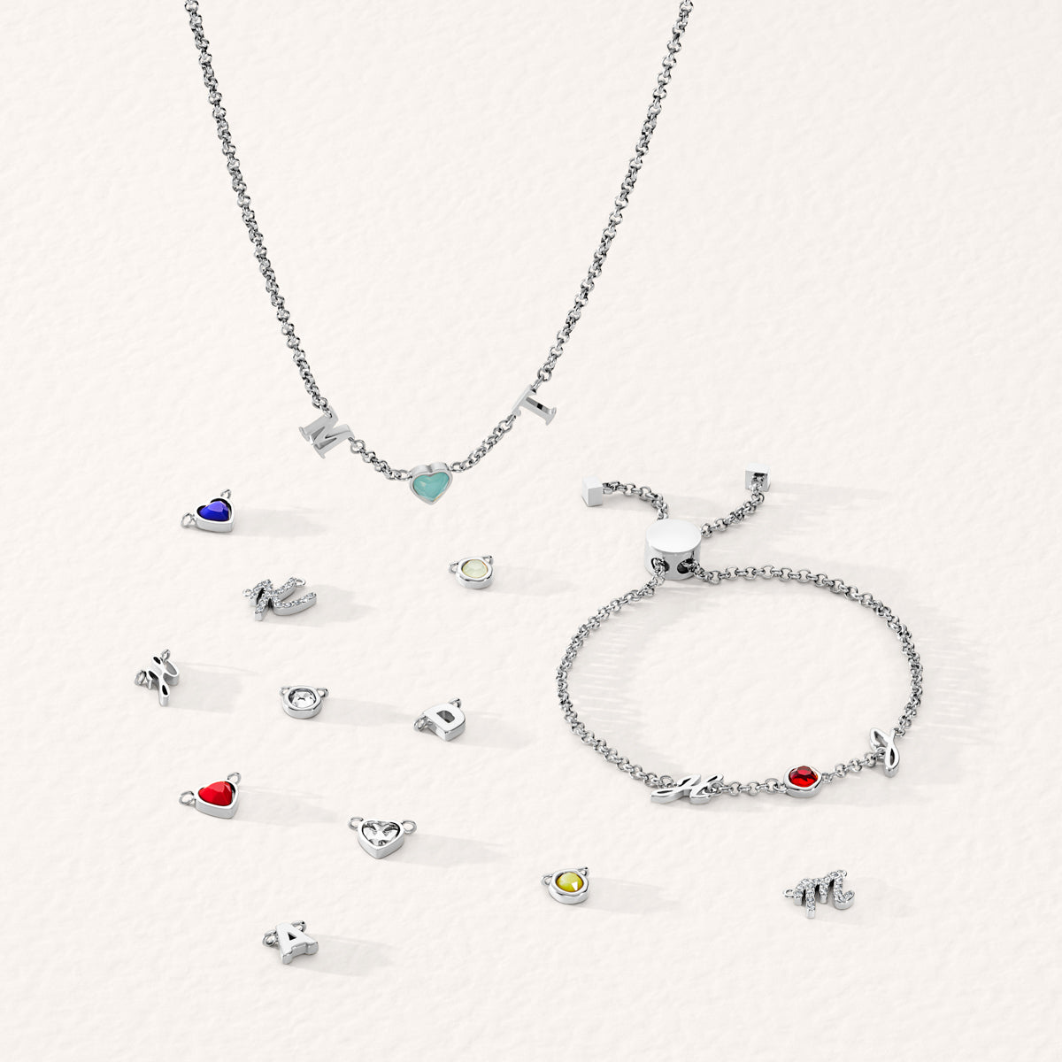 【Abbott Lyon】Personalised Initial & Birthstone Necklace♪ Gold Initial & Birthstone Personalised Necklace