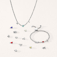 Made Mine Initials & Birthstone Bracelet (Silver)