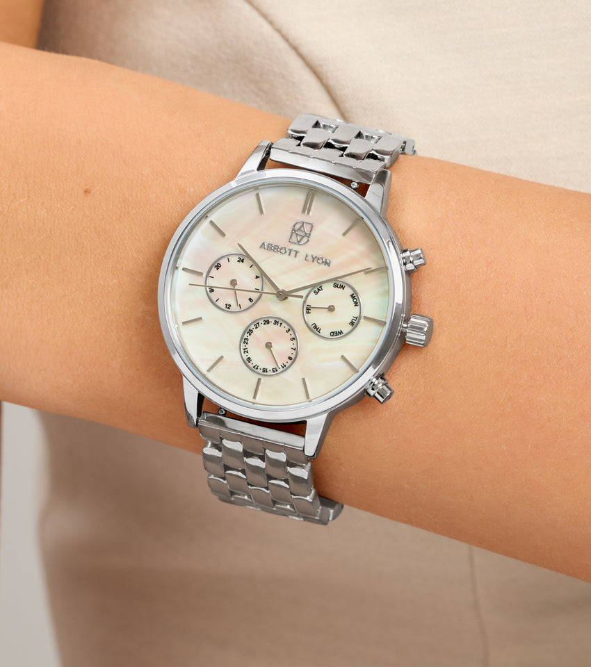 Silver Pearl Link Nueva 40 Watch