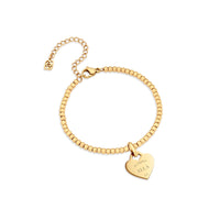 Heart Token Small Beaded Bracelet (Gold)