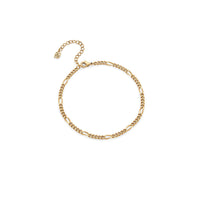 Small Figaro Chain Anklet (Gold)