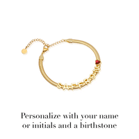 Snake Chain Custom Name Bracelet (Gold)