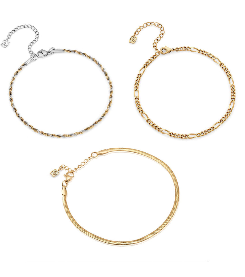 Stacking Anklet Bundle (Gold)