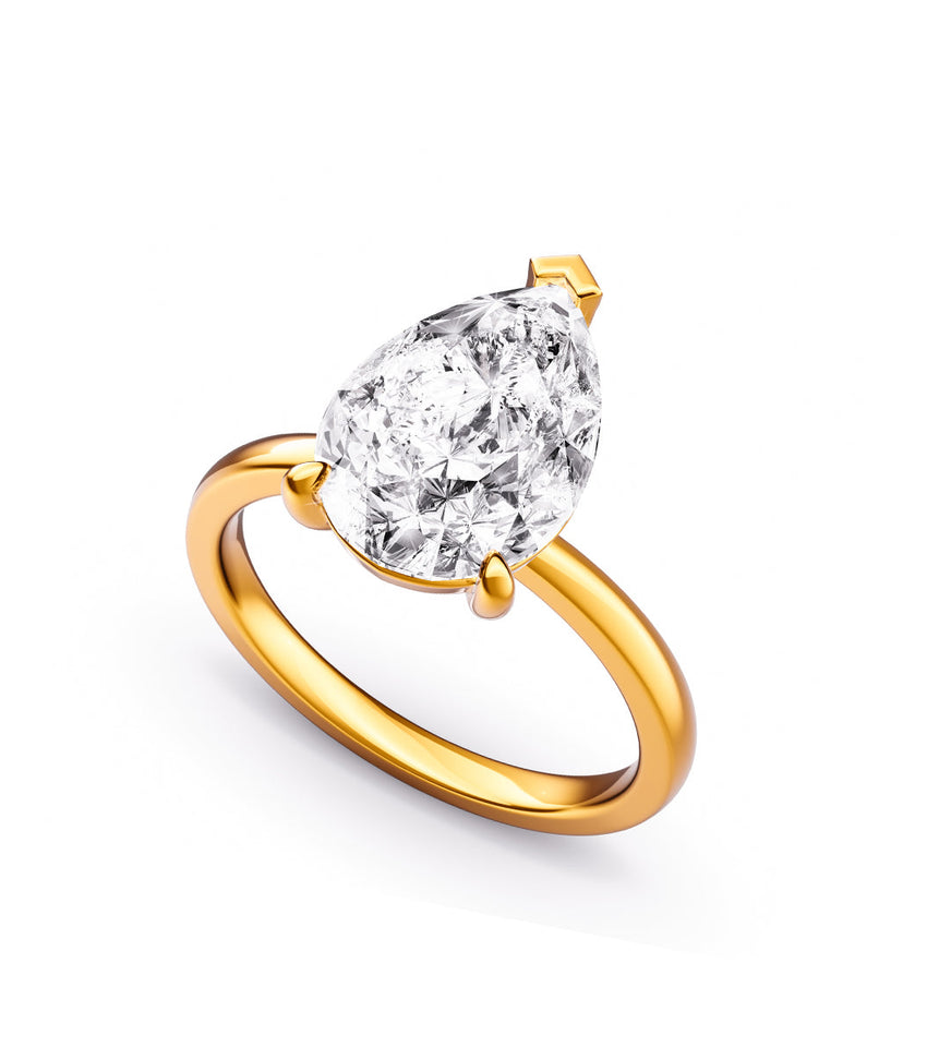 Pear Cut Solitaire Ring 2ct (Gold)