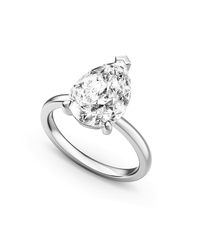 Pear Cut Solitaire Ring 2ct (Silver)
