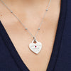 Birthstone Heart Token Pendant (Silver)