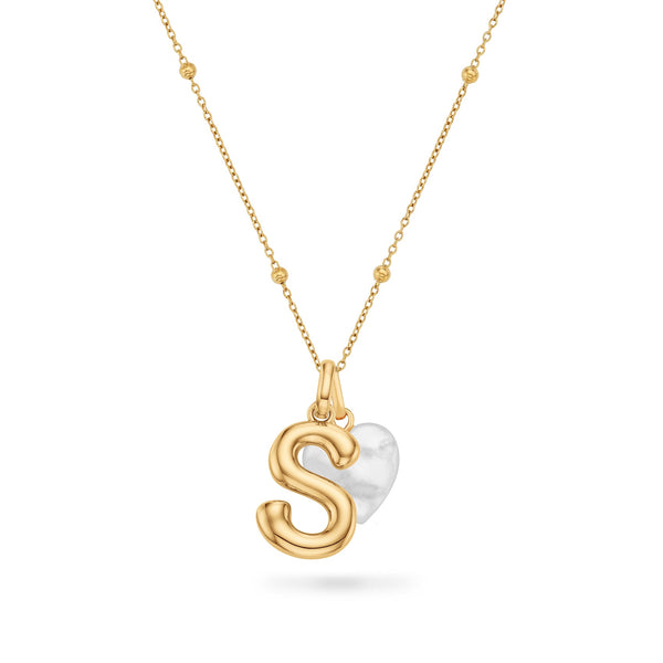Molten Initial Sphere Necklace (Gold)