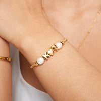 Bubble Initial Bracelet Charm (Gold)