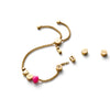 Crystal Clover Bracelet Charm (Gold)