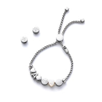 Crystal Clover Bracelet Charm (Silver)