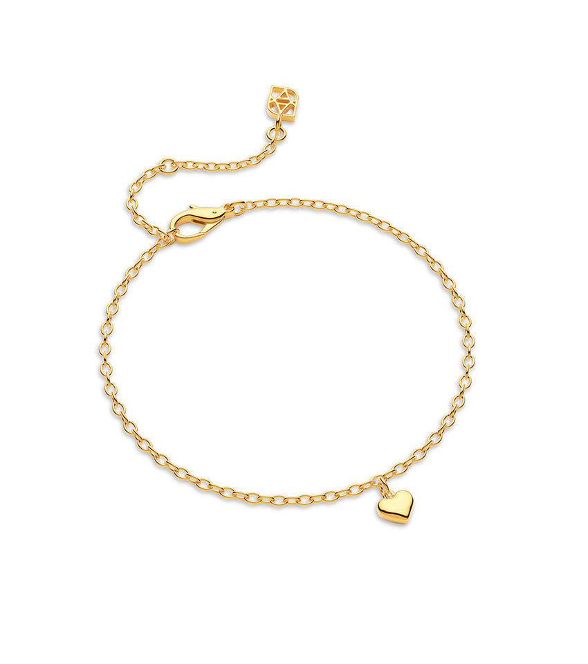Fine Molten Heart Bracelet (Gold)