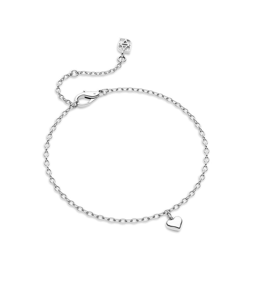Fine Molten Heart Bracelet (Silver)