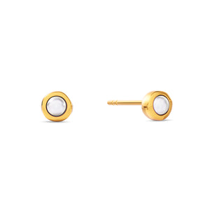 Fine Organic Pearl Stud Earring (Gold)