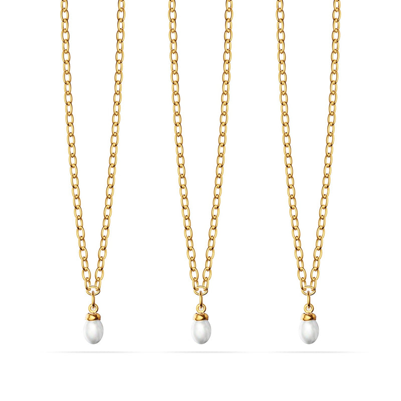 Fine Organic Pearl Necklace Bridesmaid Gift Set (Gold)