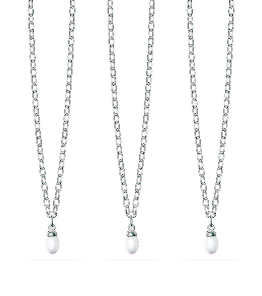 Fine Organic Pearl Necklace Bridesmaid Gift Set (Silver)