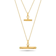 Mini & Me T-Bar Necklace Set (Gold)