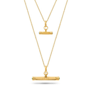 Mini & Me T-Bar Necklace Set (Gold)