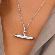Custom Stamped T-Bar Necklace (Silver)