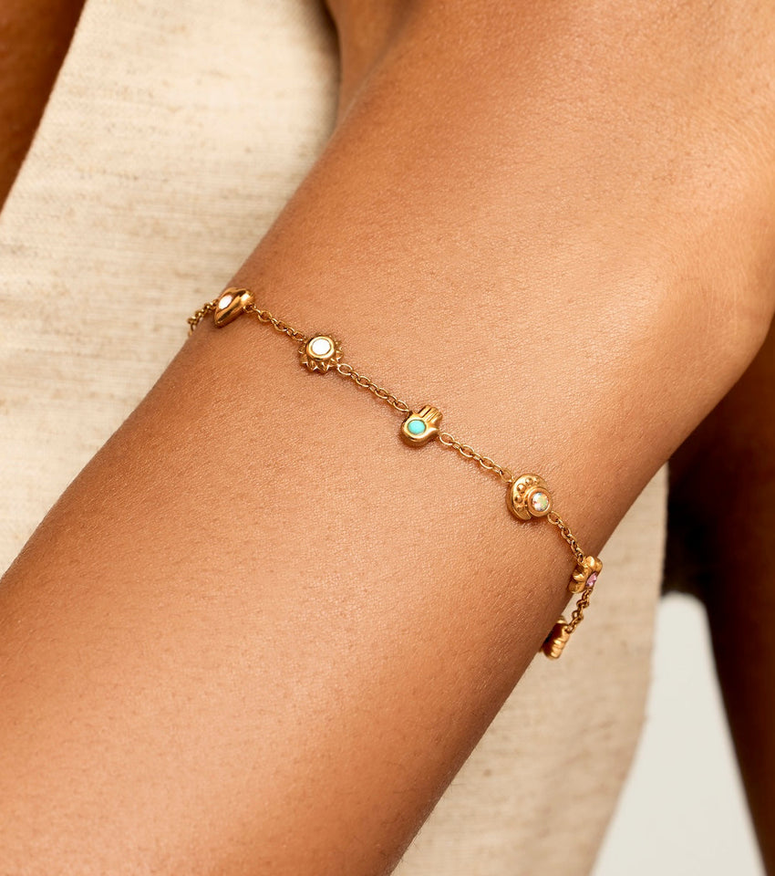 Talisman Mini Charm Bracelet (Gold)
