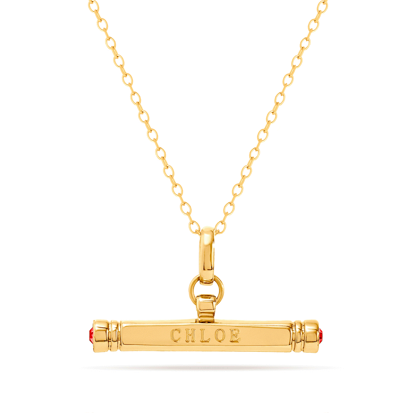Custom Stamped T-Bar Necklace (Gold)