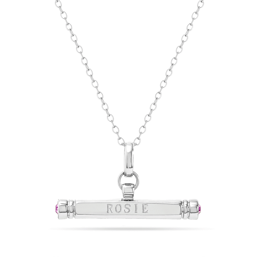 Custom Stamped T-Bar Necklace (Silver)