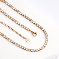 Tennis Necklace (Rose Gold)