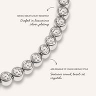 Bezel Set Tennis Bracelet (Silver)