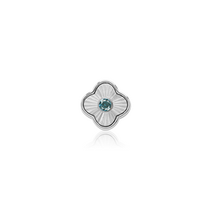 Textured Clover Charms (Silver) - Birthstones