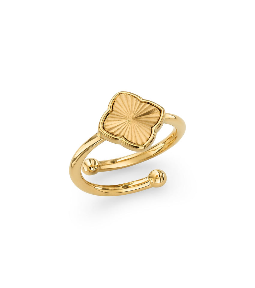 Textured Clover Ring (Gold)