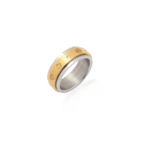 Two Tone Custom Stamped Fidget Ring (Gold/Silver)