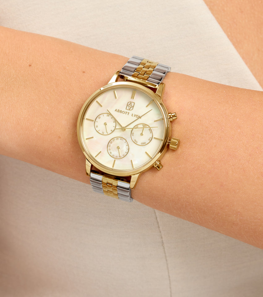 Two Tone Pearl Link Nueva 40 Watch