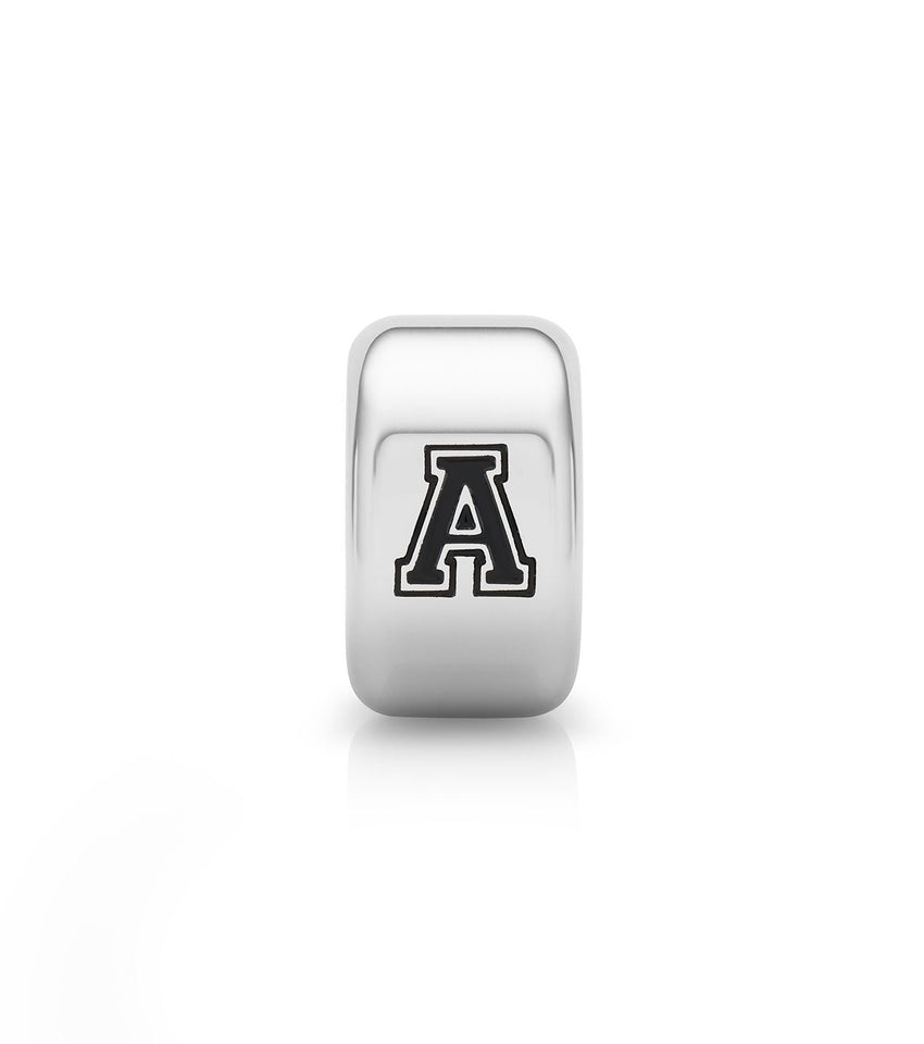 Varsity Font Initial Bead (Silver)