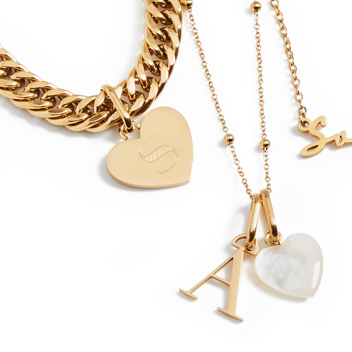 Gold Initial & Birthstone Personalised Necklace