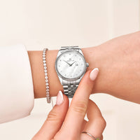 Silver Pearl Link Belgravia 36 Watch