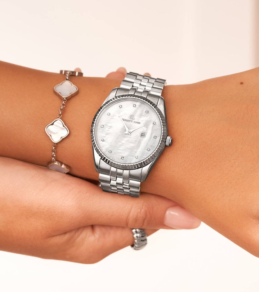 Silver Pearl Link Belgravia 36 Watch