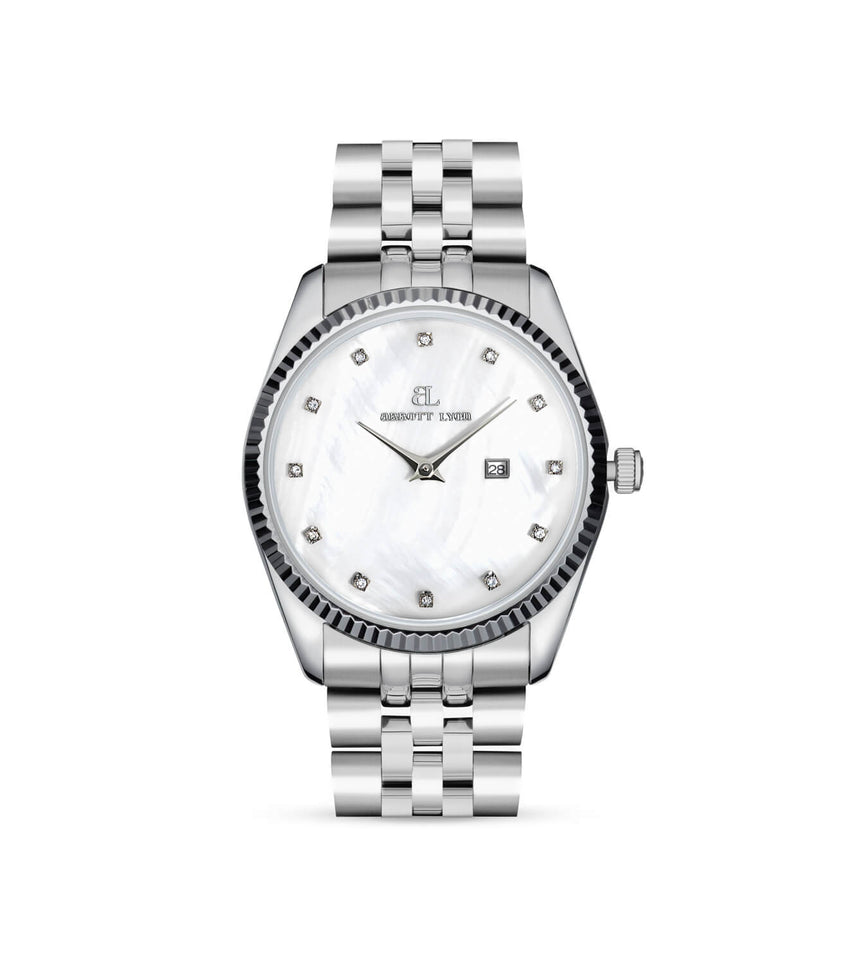 Silver Pearl Link Belgravia 36 Watch