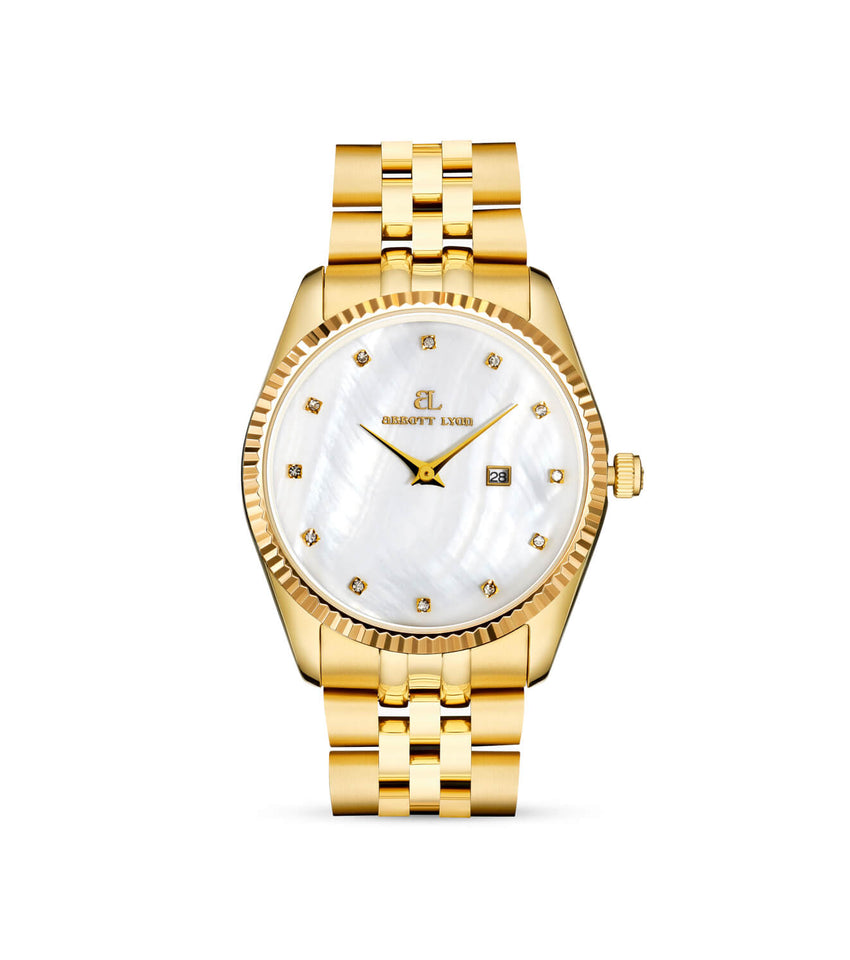 Gold Pearl Link Belgravia 36 Watch