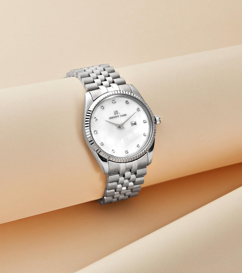 Silver Pearl Link Belgravia 36 Watch