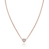 Mini Heart Birthstone Necklace (Rose Gold)