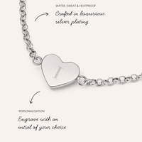 White Quartz Heart Bracelet (Silver)
