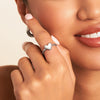 White Quartz Heart Ring (Silver)