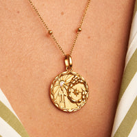 Custom Zodiac Coin Necklace (Gold)