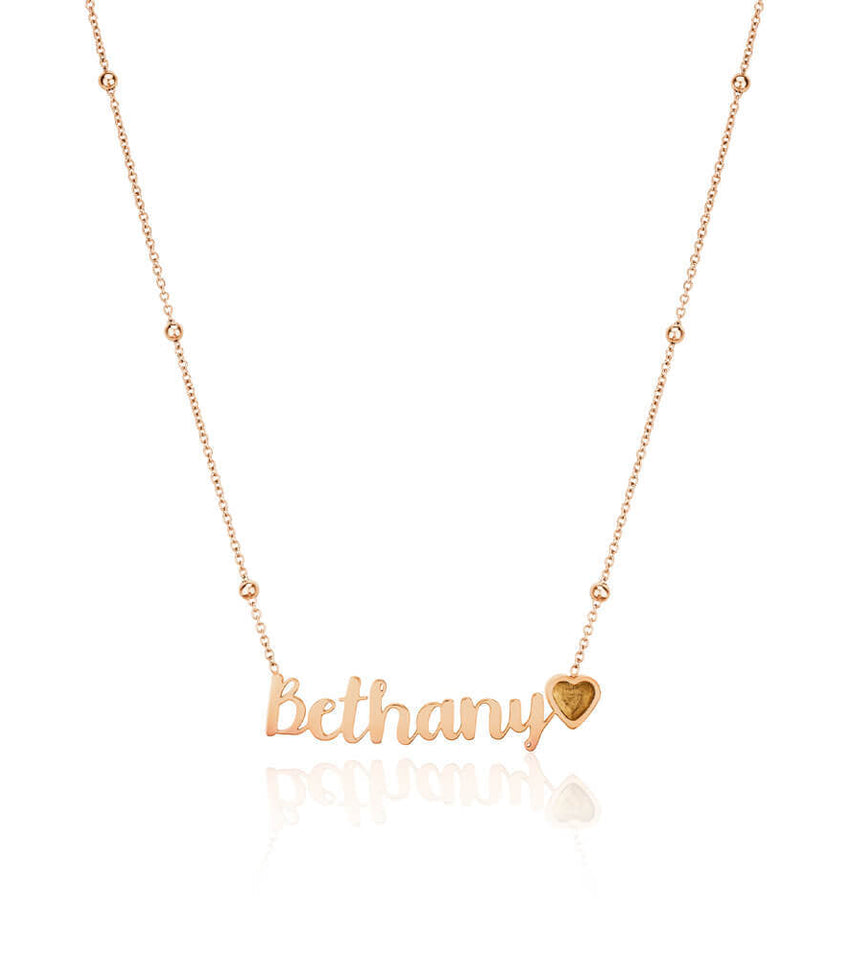 Birthstone Name Necklace (Rose Gold)