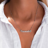 Birthstone Name Necklace (Silver)