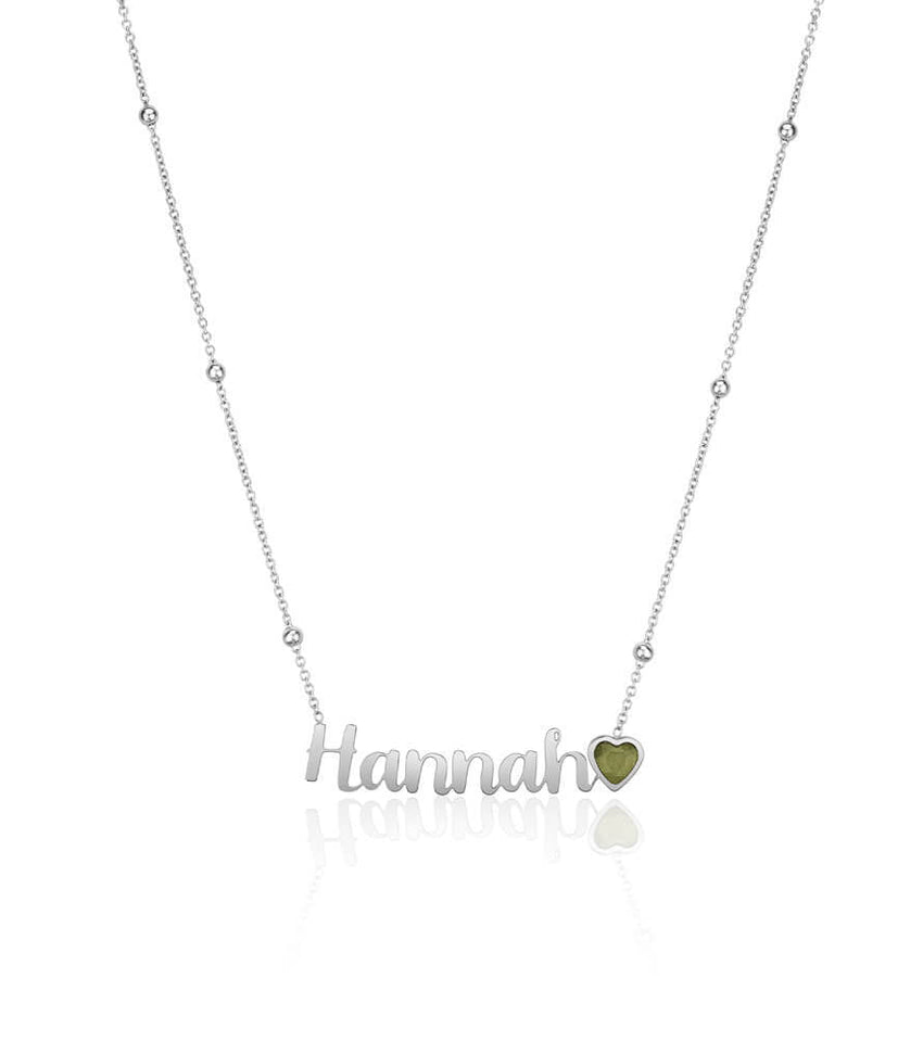 Birthstone Name Necklace (Silver)