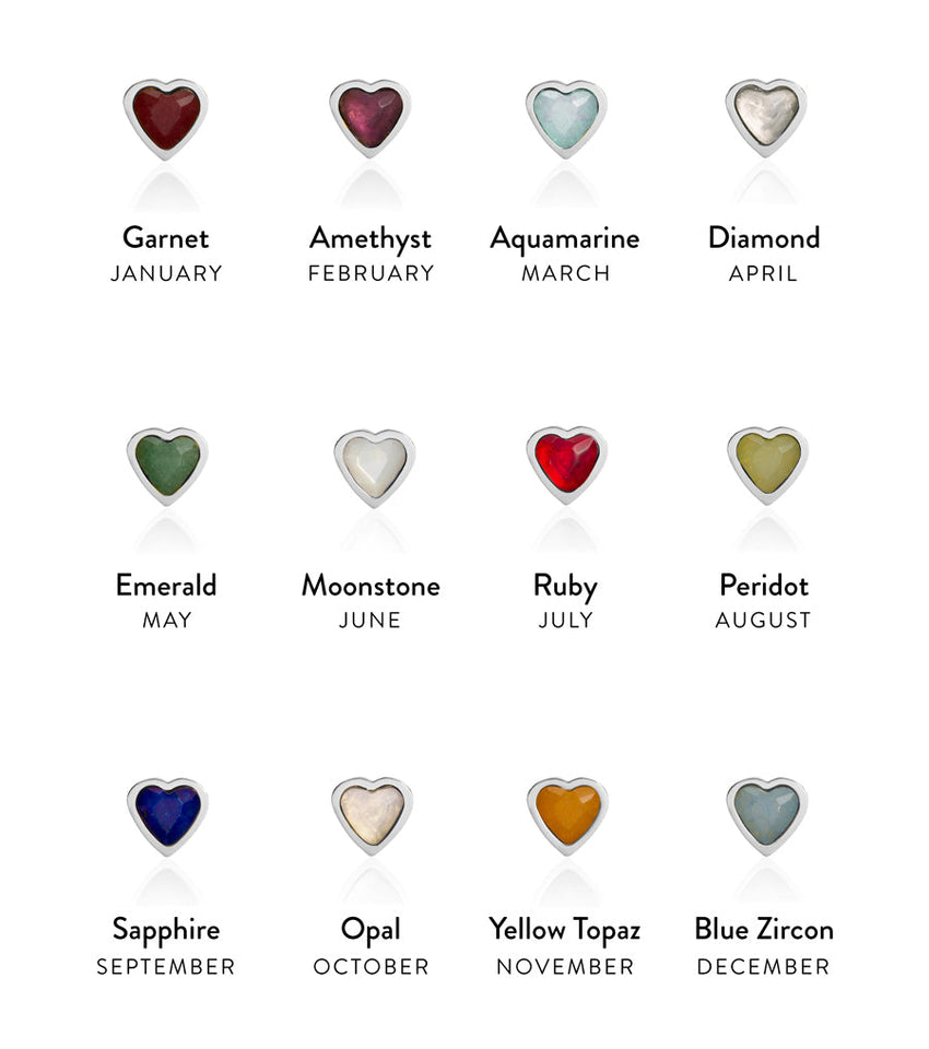 Birthstone Name Necklace (Silver)