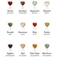 Mini Heart Birthstone Necklace (Rose Gold)