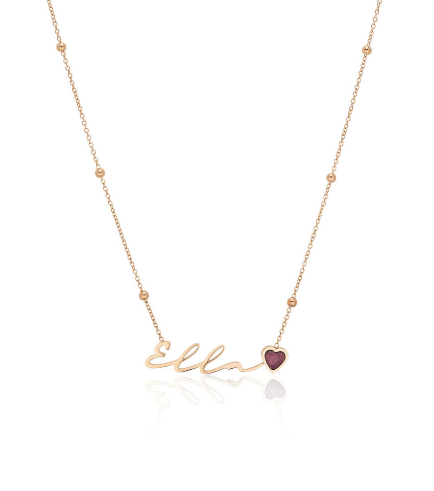 Chloé Alphabet Gold-Tone Rose Quartz Necklace