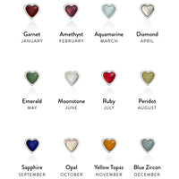 Mini Heart Birthstone Ring (Silver)