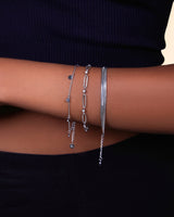 Crystal Paperclip Chain Bracelet (Silver)